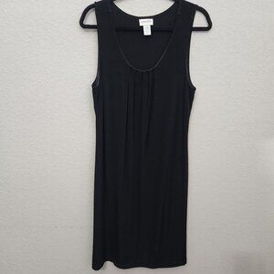 Chicos Travelers Black Sleeveless Pleated Dress Size 2